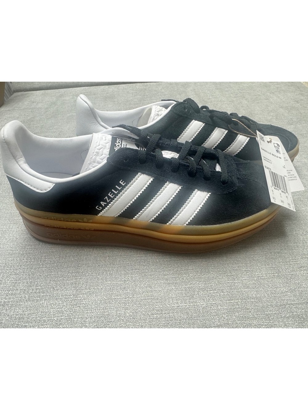 Adidas Gazelle Bold Platform Sneakers Black White Gum Women’s 9.5